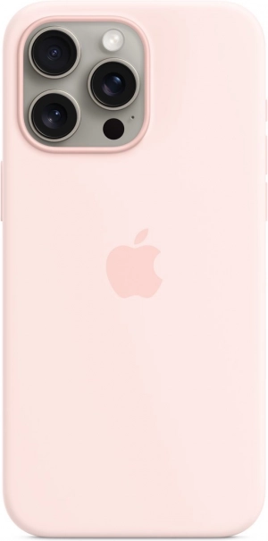 szilikon tok MagSafe-fel iPhone 15 Pro Maxhoz – világos rózsaszín