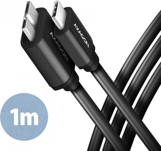 Micro-B USB - USB-C 3.2 Gen 1 1m 3A ALU PVC kábel