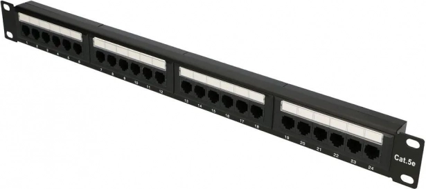 Patch panel CAT5e UTP 24 port 1U EXTRALINK
