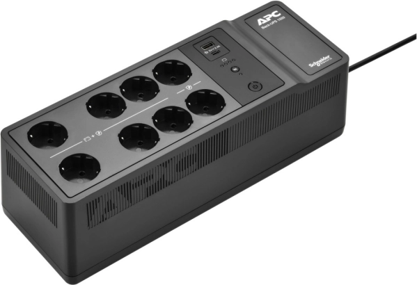 APC Back‑UPS 1050 VA, 8 Schuko aljzattal és USB‑A/C‑vel