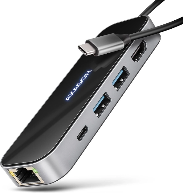 Többportos USB‑C 6‑az‑1‑ben hub 4K/60 Hz HDMI‑vel, GLAN‑nal és 100 W PD‑vel
