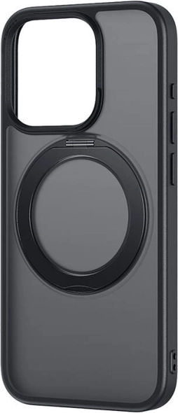 Mágneses tok beépített állvánnyal és üveggel iPhone 15 Pro-hoz – Baseus SkyRing (fekete)