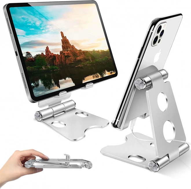 Fém állítható telefon- és tabletállvány összecsukható kialakítással