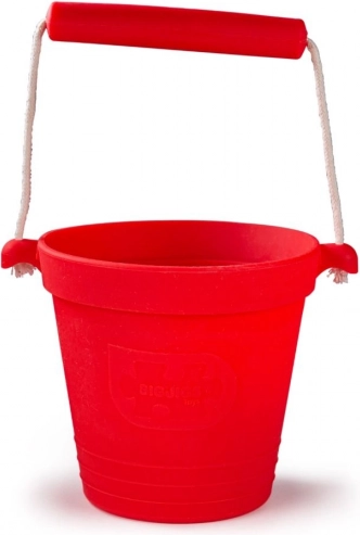 Bigjigs Toys szilikon strandvödör – piros
