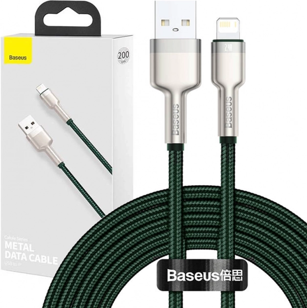 Baseus Cafule Lightning kábel USB 2,4A 2m zöld