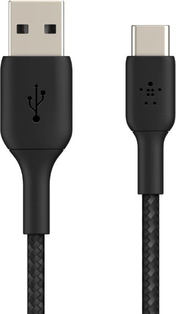Fonott USB-C és USB-A kábel 3m fekete