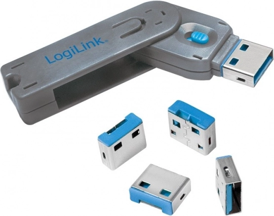 LOGILINK USB-portzár kulccsal – 4 darabos készlet