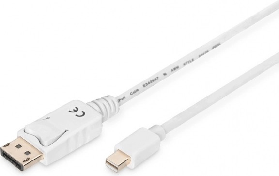 Fehér DisplayPort kábel 4K 60Hz miniDP-DP 2m