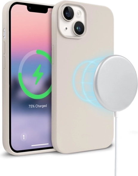 Mágneses tok iPhone 14/13 MagSafe kő bézs színben