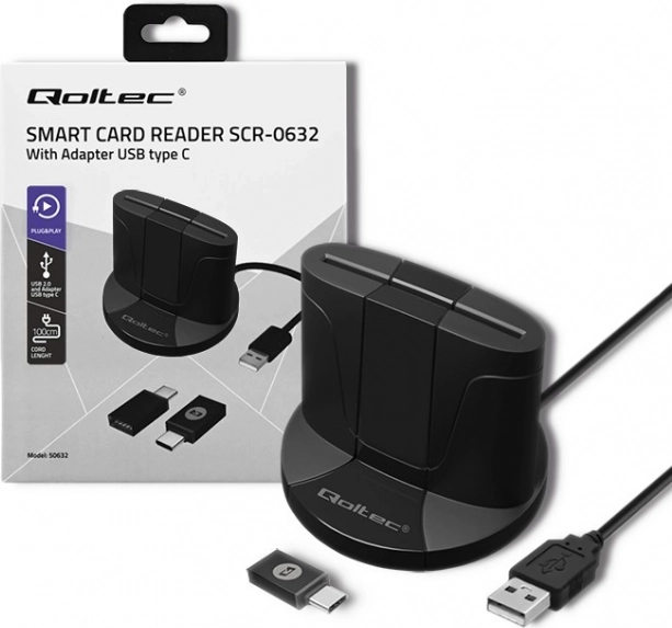 Qoltec intelligens chipkártya olvasó