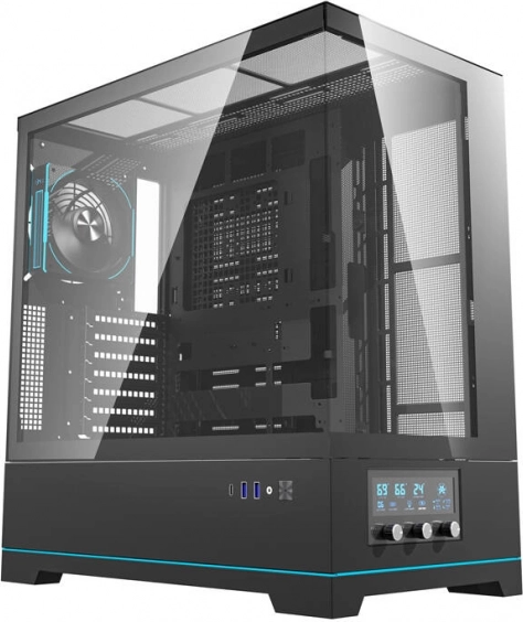 Számítógép ház ventilátorral Darkflash DY451L PRO (fekete)