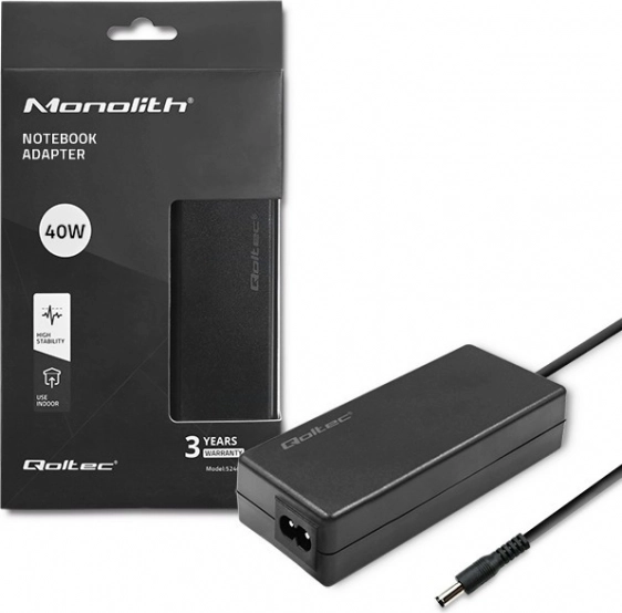 hálózati adapter laptophoz 40 W 12 V 3,33 A 5,5 × 2,1 mm csatlakozóval + tápkábel