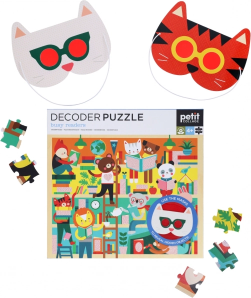 Petit Collage puzzle könyvtár 3D szemüveggel