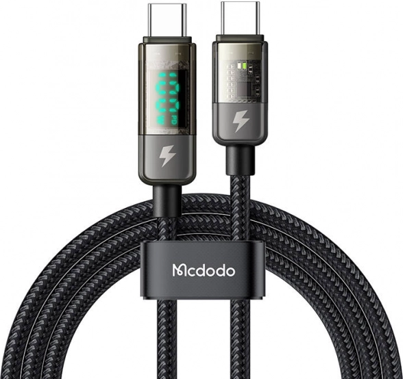 Mcdodo USB‑C kábel automatikus kikapcsolással, PD 100 W, 1,8 m