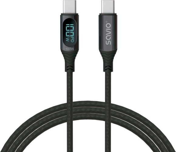 USB‑C kábel kijelzővel, 100 W gyors töltéshez és adatátvitelhez