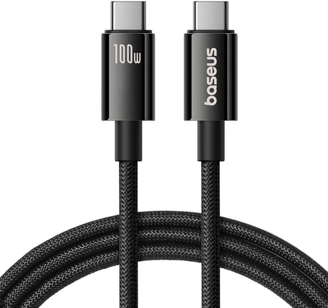 Baseus Tungsten Gold USB-C na USB-C kábel 100W 1,5m fekete