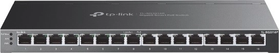 TP-Link JetStream TL-SG2016P intelligens gigabites switch 16 porttal (8x PoE+)