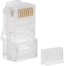 Nem árnyékolt RJ45 csatlakozók kat.6 UTP vezetősínnel 100 db