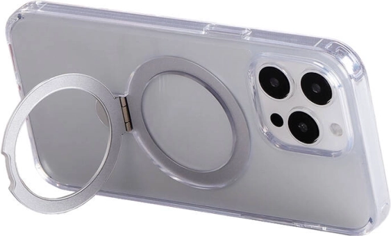 Mágneses, állvánnyal ellátott JOYROOM tok iPhone 15 Pro-hoz, átlátszó
