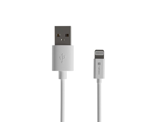 Natec Prati fehér Lightning - USB-A kábel 2m