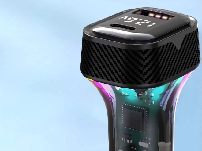 Sebesség USB-C és USB-A autós töltő RGB világítással