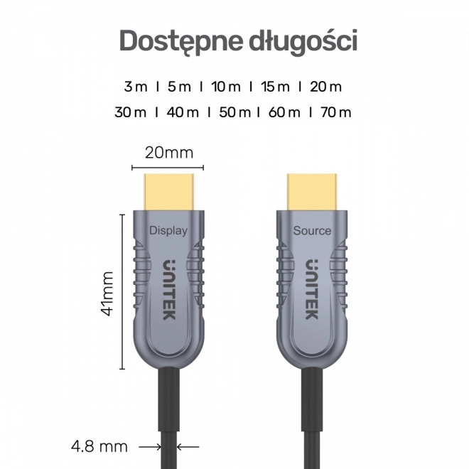 Unitek HDMI 2.1 AOC 10m optikai kábel