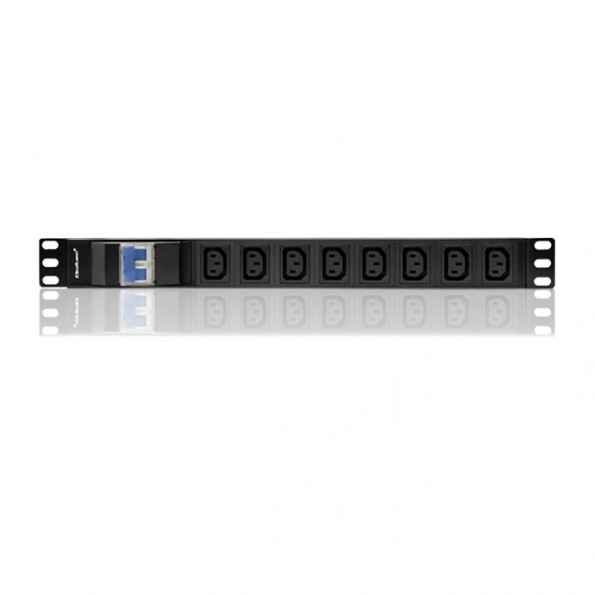19 hüvelykes Rack tápcsík megszakítóval, 1U 10A PDU 8xIEC C13 2m