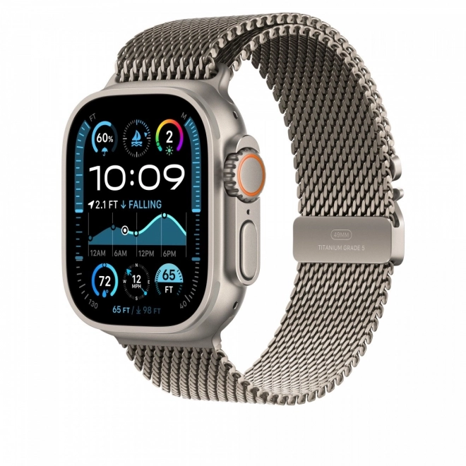 Természetes színű titán milánói szíj 49 mm-es tokhoz - S méret
