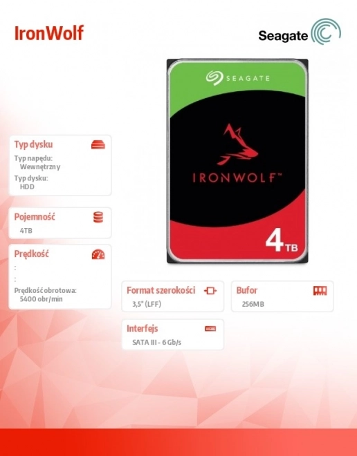 IronWolf merevlemez 4TB