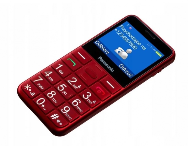 Telefon időseknek piros színben