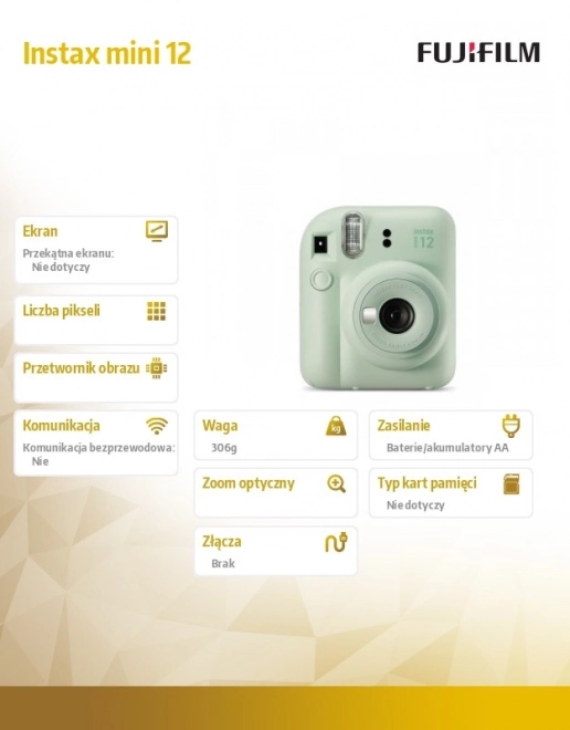 Instax Mini 12 zöld fényképezőgép