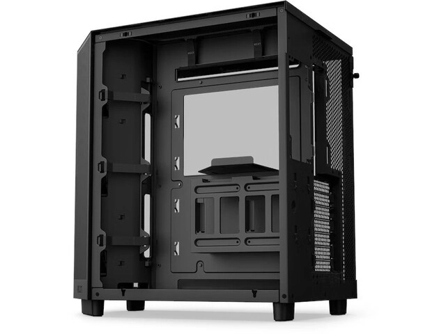 Fekete NZXT H6 Flow kompaktház ablakos kialakítással