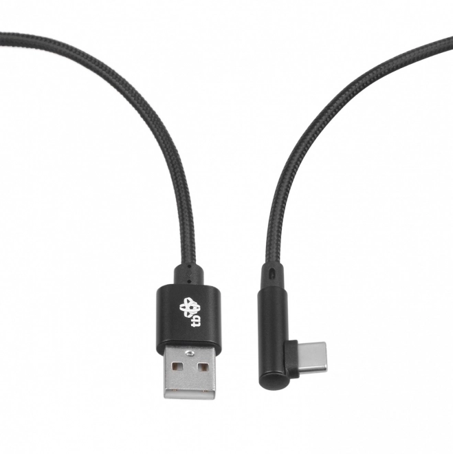 Kábel USB-USB C 1,5m sarok, fekete zsinór