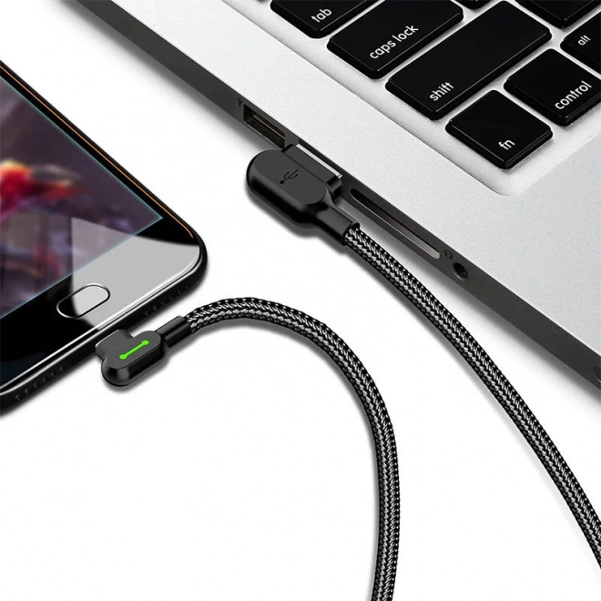 usb-c kábel led kijelzővel - 0,5 m - fekete