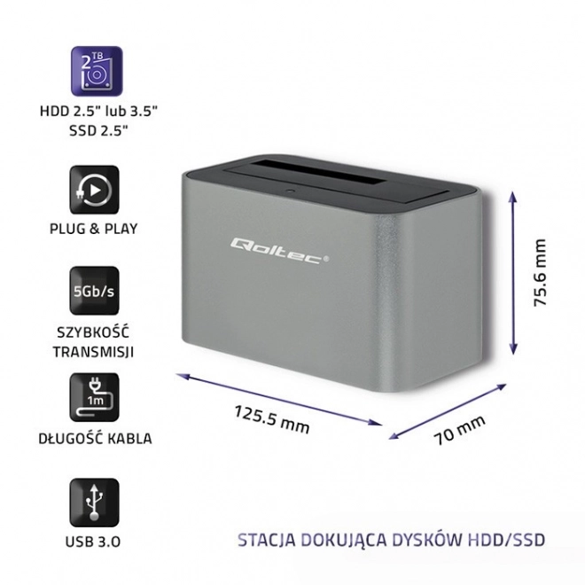 HDD/SSD dokkolóállomás 2.5/3.5 SATA USB 3.0