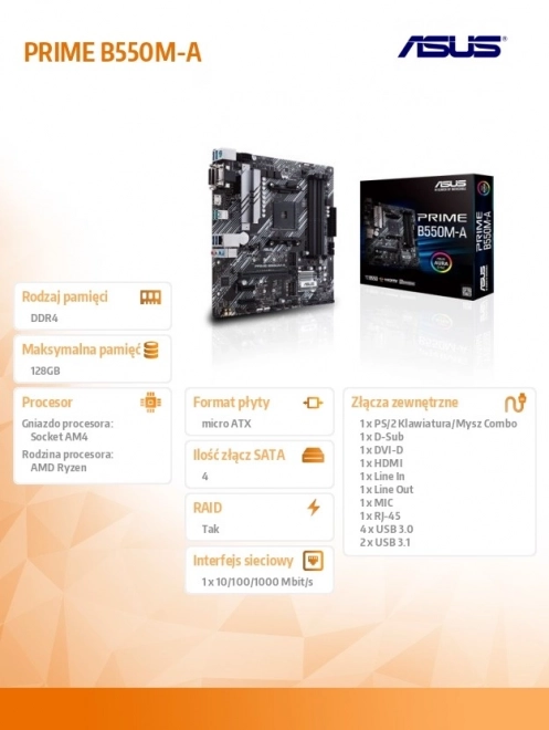Alaplap ASUS Prime B550M-A AM4