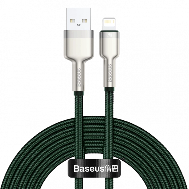 Baseus Cafule USB Lightning kábel 2,4A 2m zöld