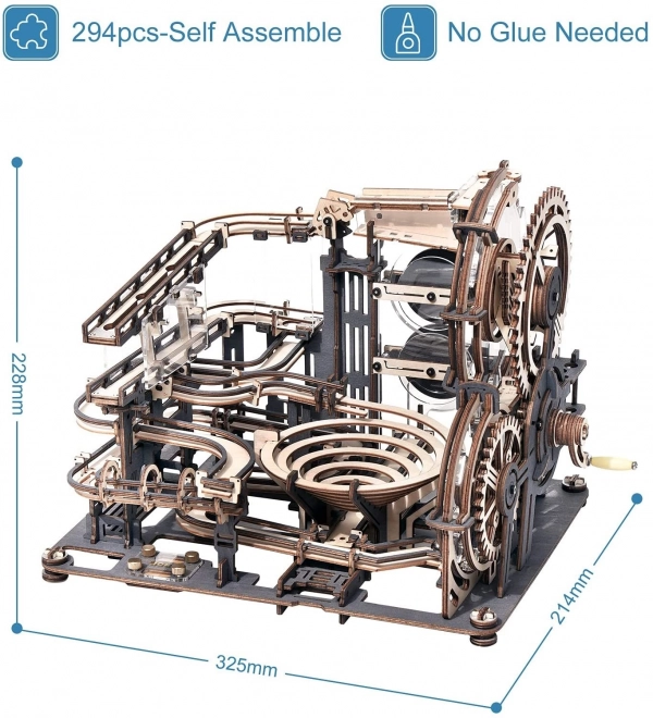 Robotime Rokr 3D fa puzzle golyópálya: Éjszakai város 294 darabos