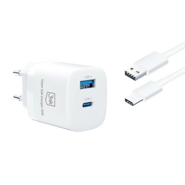 Hálózati töltő 33W USB-C és USB-A GaN PD