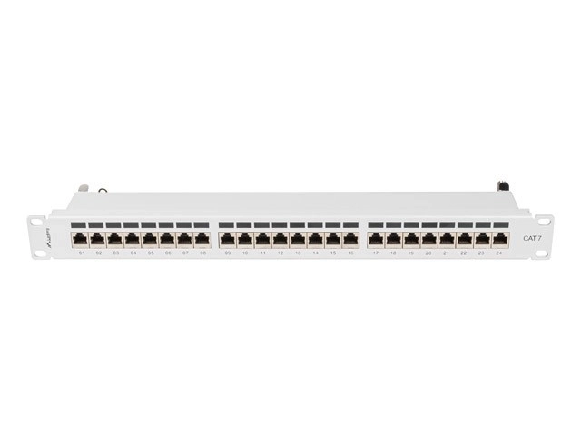 24 portos 1U szürke KAT7 patchpanel