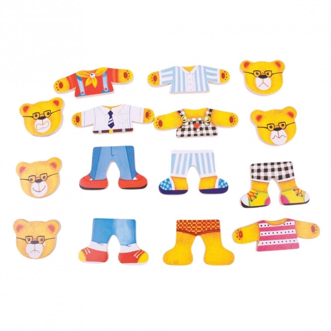 Bigjigs Toys öltöztető puzzle - Medvecsalád