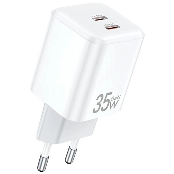 Gyors töltő fehér 35W két USB-C bemenettel