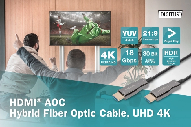 Hibrid prémium HDMI AOC kábel 4K/60Hz UHD 20m