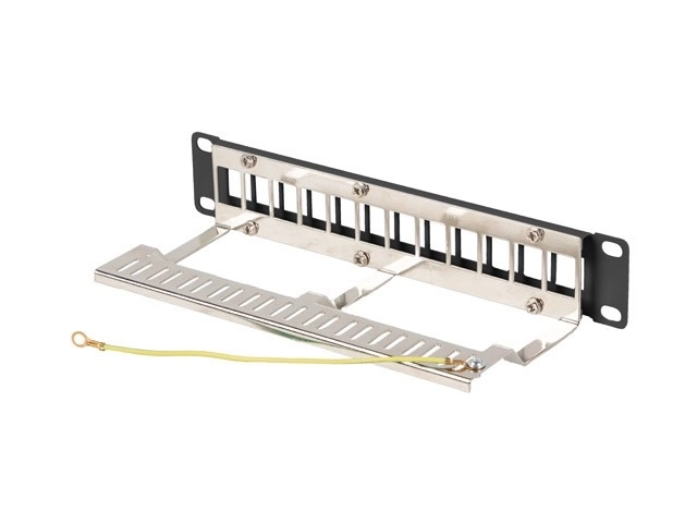 Patch panel Lanberg 12 port keystone modulos fekete