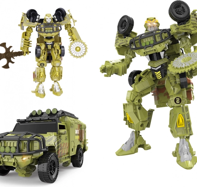 17 cm-es robotfigura karddal és járművé alakuló funkcióval