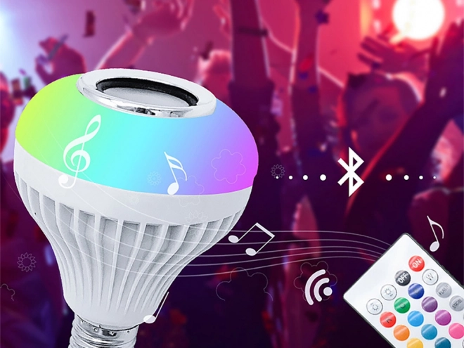 Színes LED izzó Bluetooth hangszóróval és távirányítóval