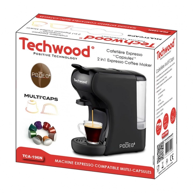 Kapszulás kávéfőző Techwood fekete