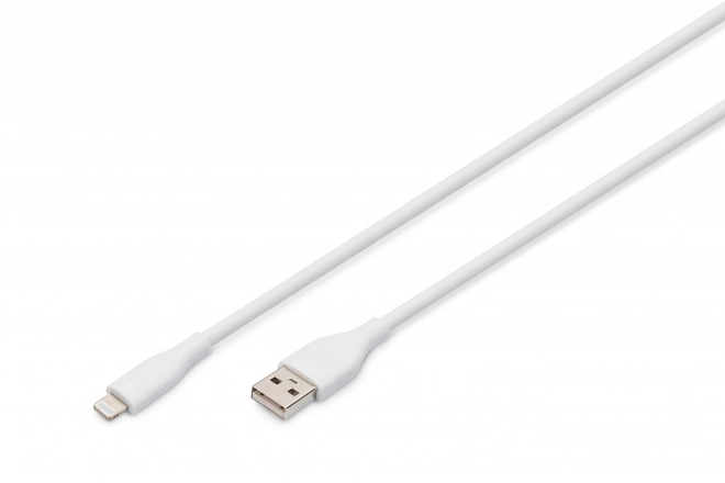 Selymes szilikon töltőkábel USB-A - Lightning, 1m fehér