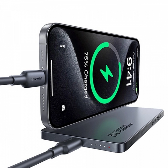 Indukciós Powerbank 5000mAh 20W Gyors Töltés