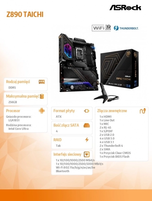 Z890 Taichi alaplap ATX formátumban